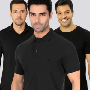 Kit de 3 Camisa Básico Masculino | Armário Capsula